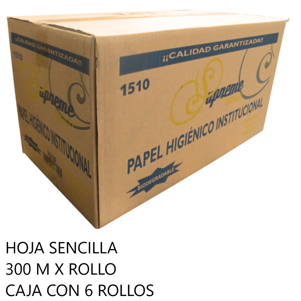 Higiénico 1510 C/6 Jumbo Supreme Gold 300 M Drop007