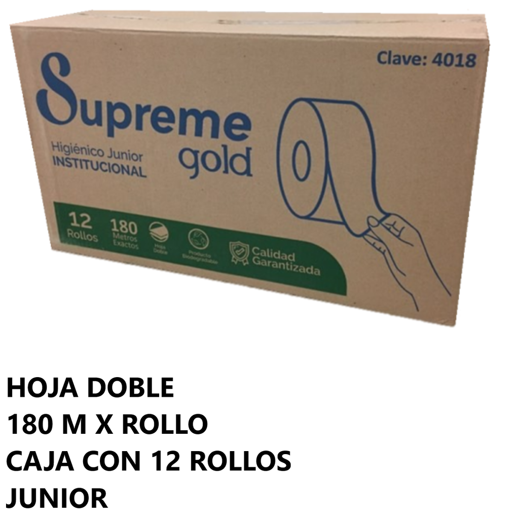 Higiénico 4018 Supreme Gold 180M HD C/12 Rollos Drop007