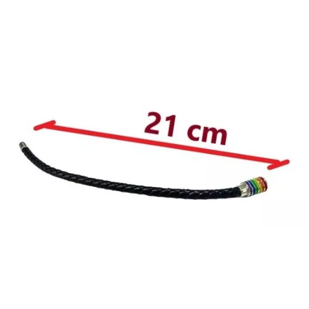 Pulsera Orgullo LGBT Cierre Con Imán Negro Trenzada