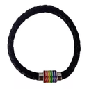 Pulsera Orgullo LGBT Cierre Con Imán Negro Trenzada