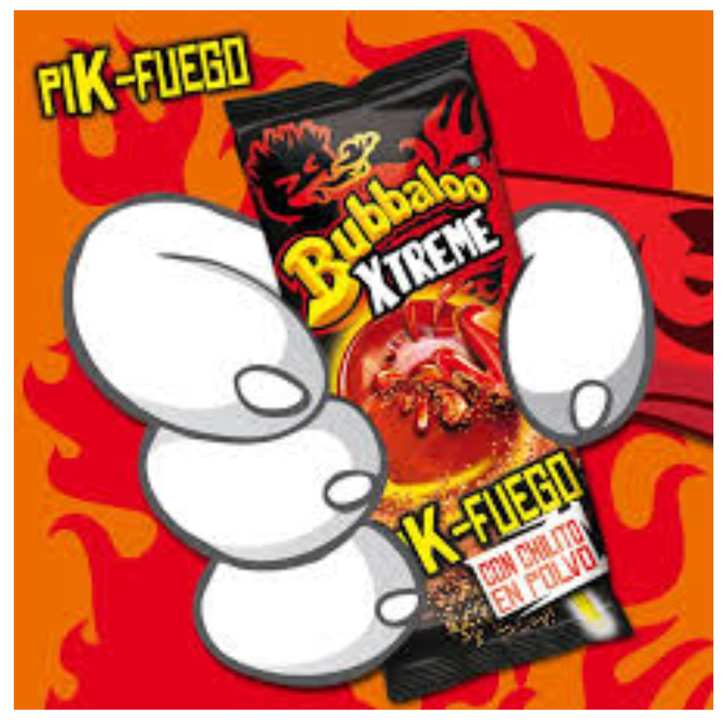Paleta Bubbaloo Xtreme Sabor Chamoy Fuego con 20P/Z