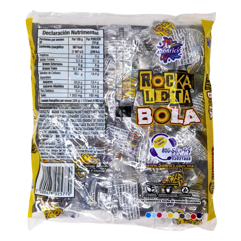 Rocka Leta Con Centro De Goma De Mascar 20P/Z