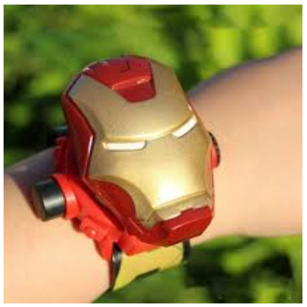 Reloj De Proyección Juguete Para Niños Iron Man Rojo
