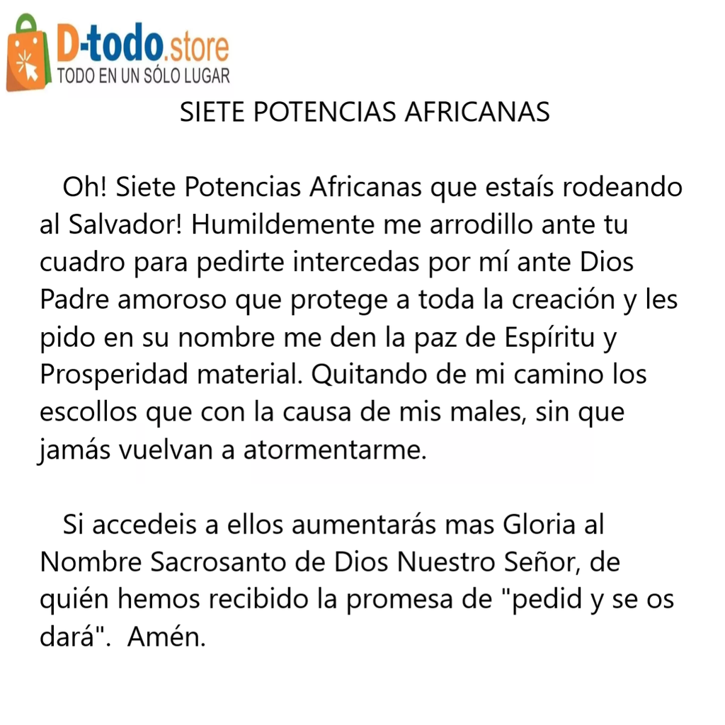 Siete Potencias Africanas Imagen Veladora México VM81029