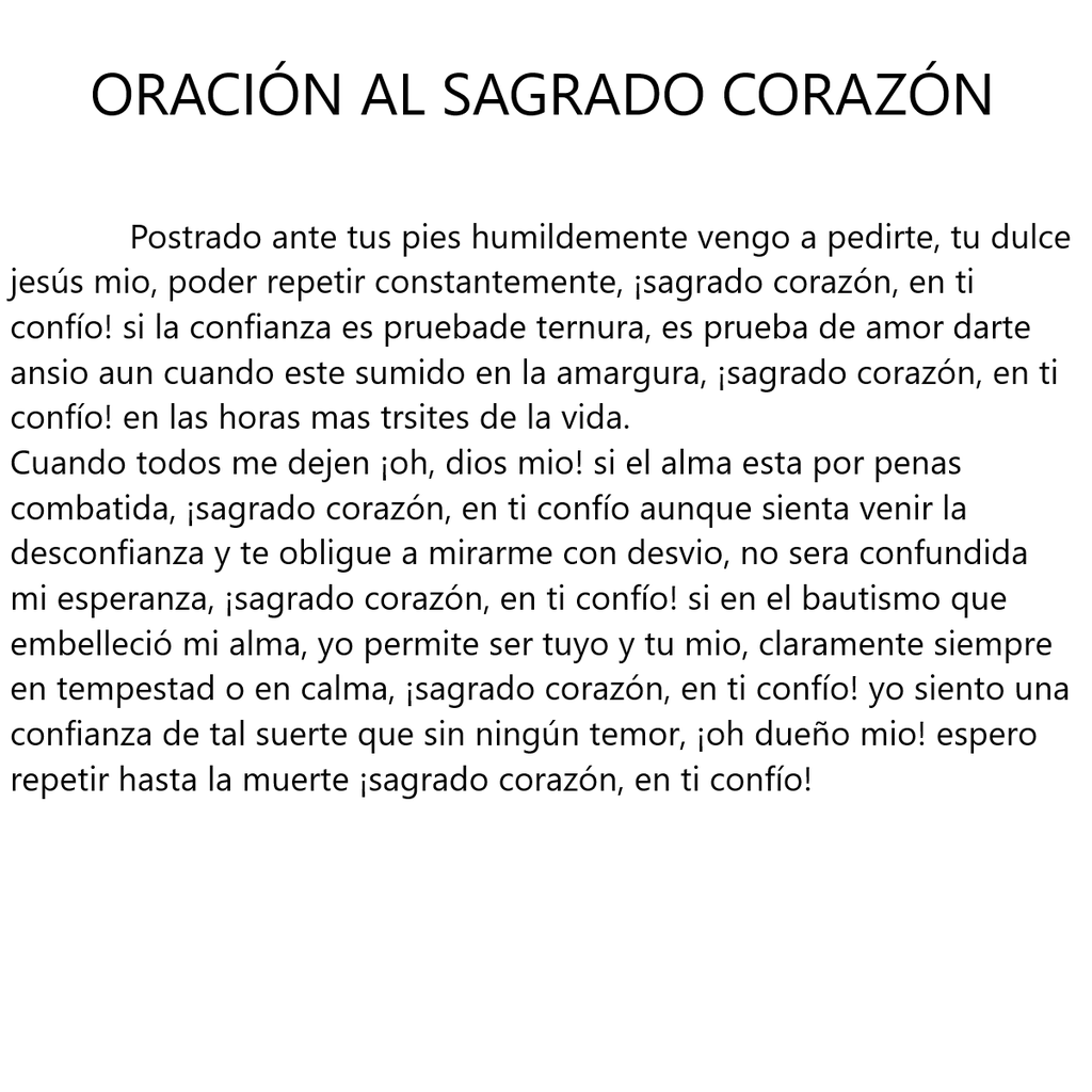 Oración Al Sagrado Corazón Velas México VM13245
