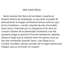 San Juan Diego Veladora México  VM71018