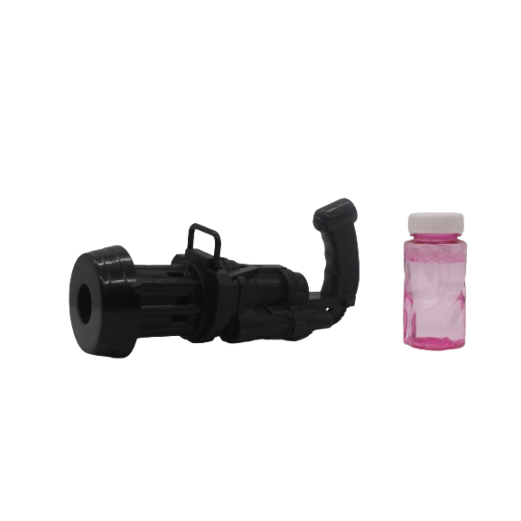 Pistola Burbujas Mini Gatling Pilas Maquina Gun Bubble Juguete KB-47