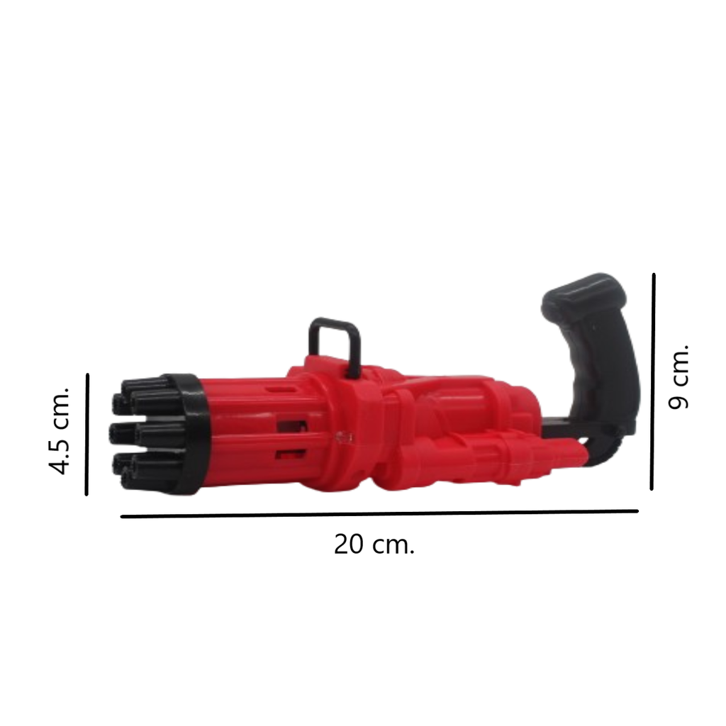 Pistola Burbujas Gatling Pilas Maquina Gun Bubble Juguete KB1122