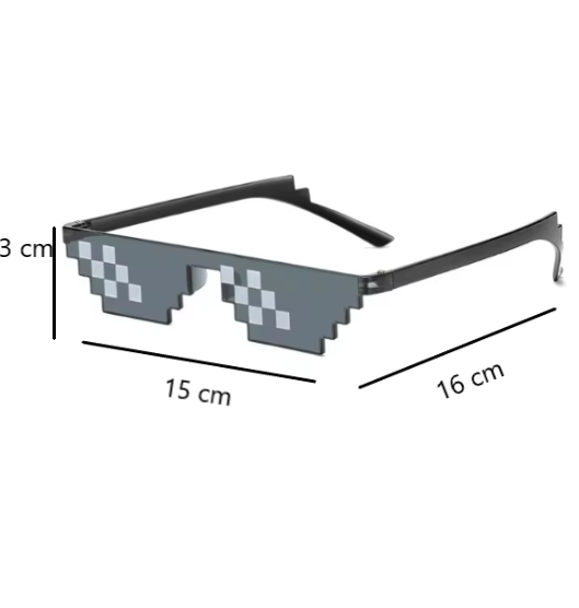 Lentes De Sol Thug Life Pixeles 8 Bit ! Negro