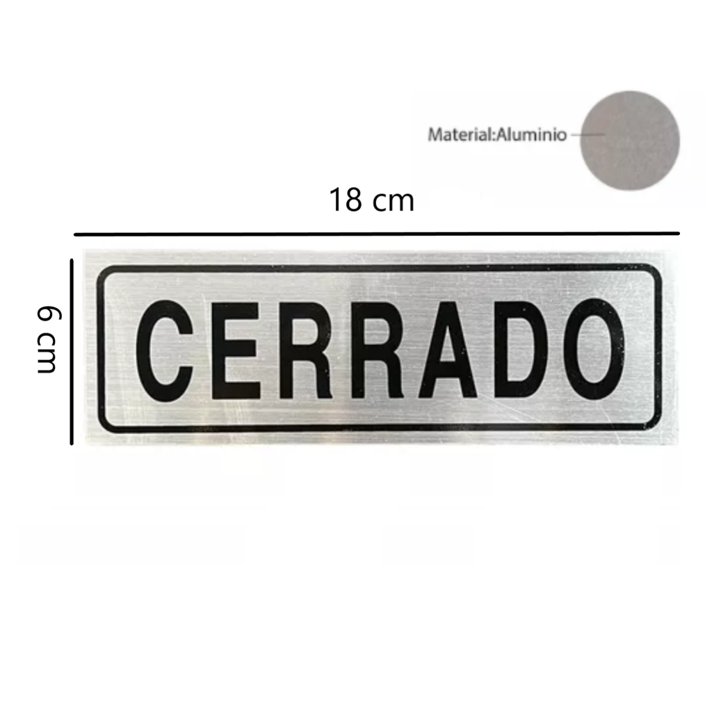 Letrero De Aluminio Cerrado SP00038