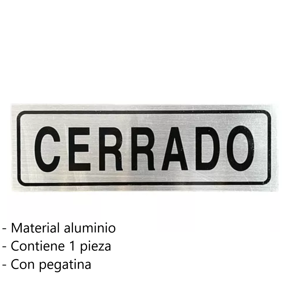 Letrero De Aluminio Cerrado SP00038