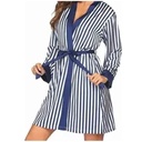Coordinado Conjunto Pijama Rayas Azul Con Blanco