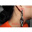 Aretes De Cadenas Plateadas Acero Inoxidable