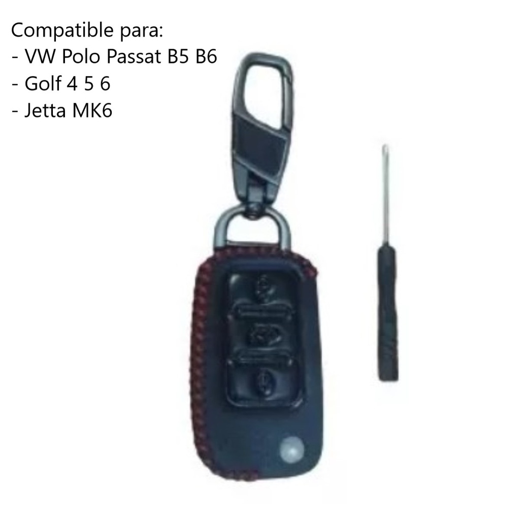 Funda Para Llave De Carro De Piel Vw De Lujo