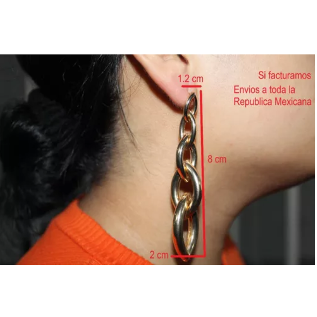 Aretes De Cadenas Doradas Acero Inoxidable