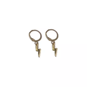 Aretes Argolla Pequeña Dije Rayo Plateado Y Dorado