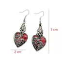 Pendientes O Aretes Góticos Corazón Rojo Colgantes