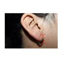 Aretes Dorados De Acero Inoxidable Cuadrados