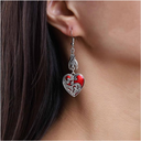 Pendientes O Aretes Góticos Corazón Rojo Colgantes