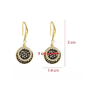 Pendientes O Aretes Dorados Círculos Imitación Diamante