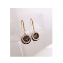 Pendientes O Aretes Dorados Círculos Imitación Diamante
