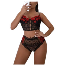 Coordinado Lencería Muy Cómodo Estampado Rosas Super Sexy