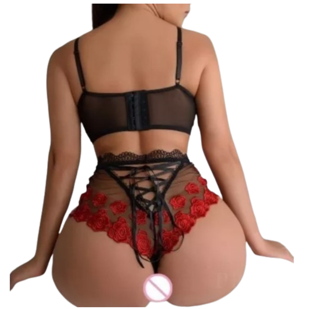 Coordinado Lencería Muy Cómodo Estampado Rosas Super Sexy