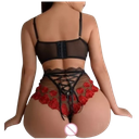 Coordinado Lencería Muy Cómodo Estampado Rosas Super Sexy