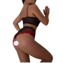 Coordinado Lencería Muy Cómodo Estampado Rosas Super Sexy