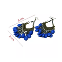 Pendientes O Aretes India Kundan Azul Colgantes