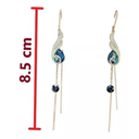 Pendientes De Pavo Real Par Aretes Colgantes Con Piedra Azul