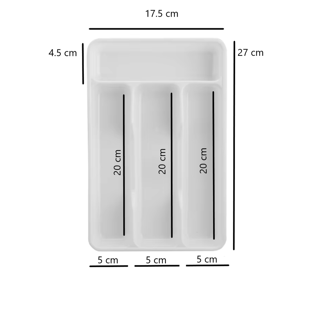 Caja Organizadora De Cubiertos, Con 4 Compartimientos Para Vajilla