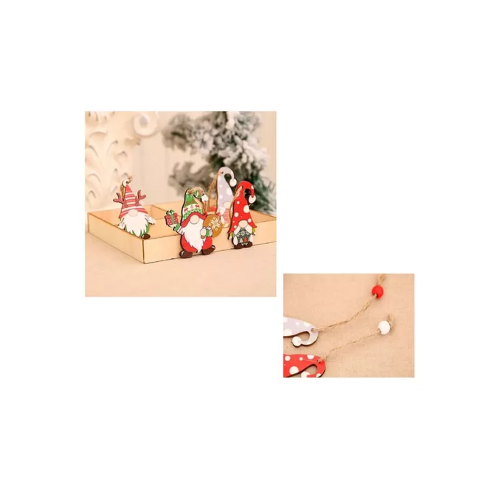Decoración navideña Set 12 Piezas De Gnomo Con Caja De Madera
