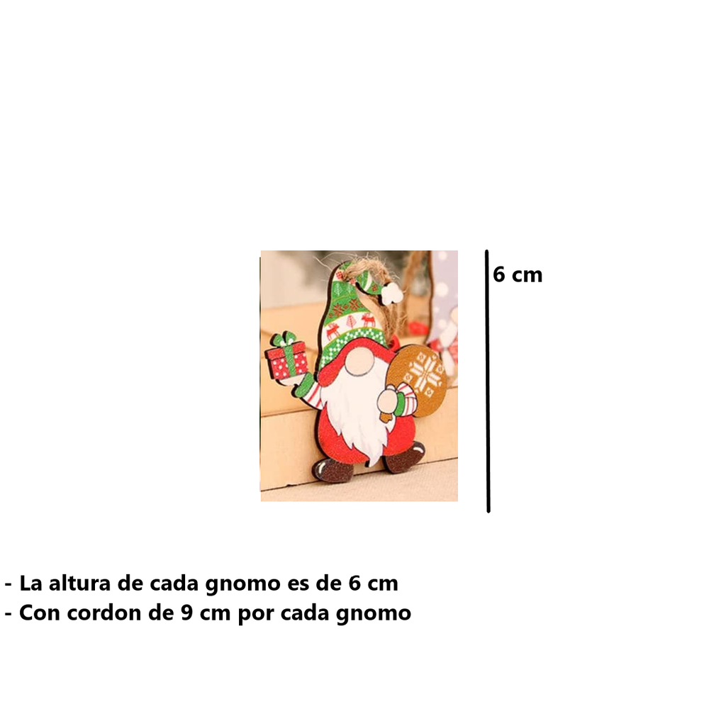 Decoración navideña Set 12 Piezas De Gnomo Con Caja De Madera