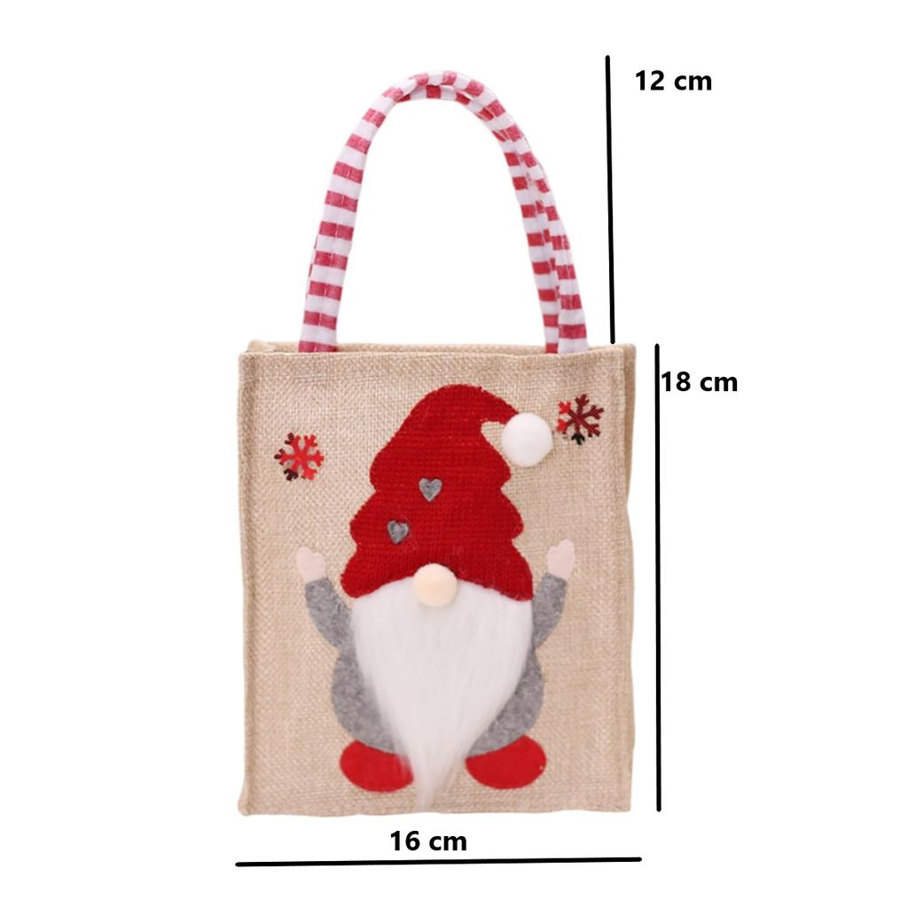 Bolsa De Regalo Navideña Decorativa Gnomo