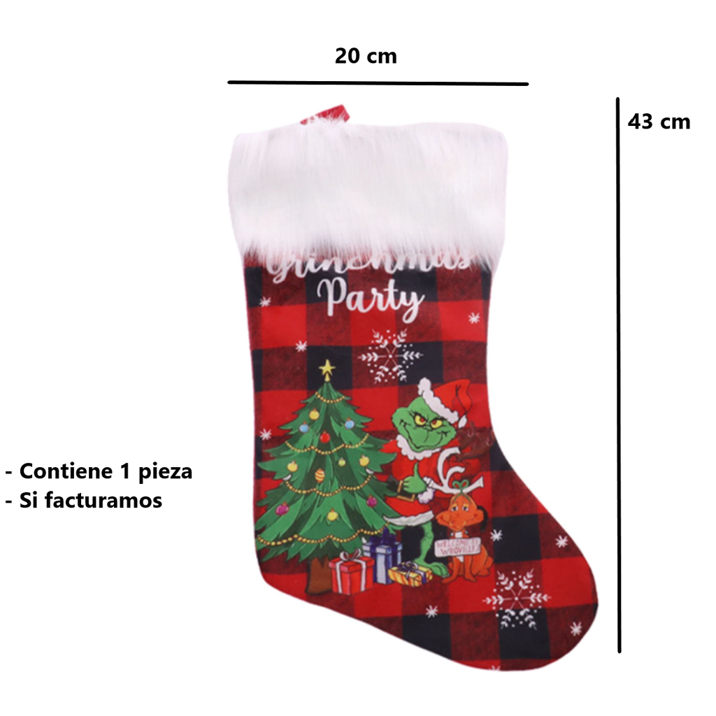 Bota Navideña Del Grinch Para Fiestas De Navidad