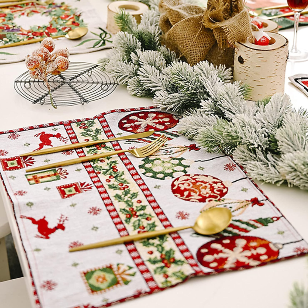 Mantel Navideño Para Comedor Individual Para Fiestas De Navidad