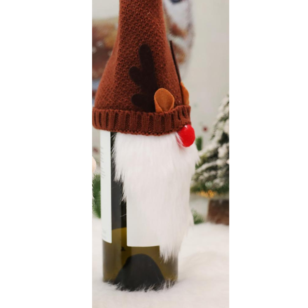 Funda Para Botella De Vino Decoración Navideña Gnomo