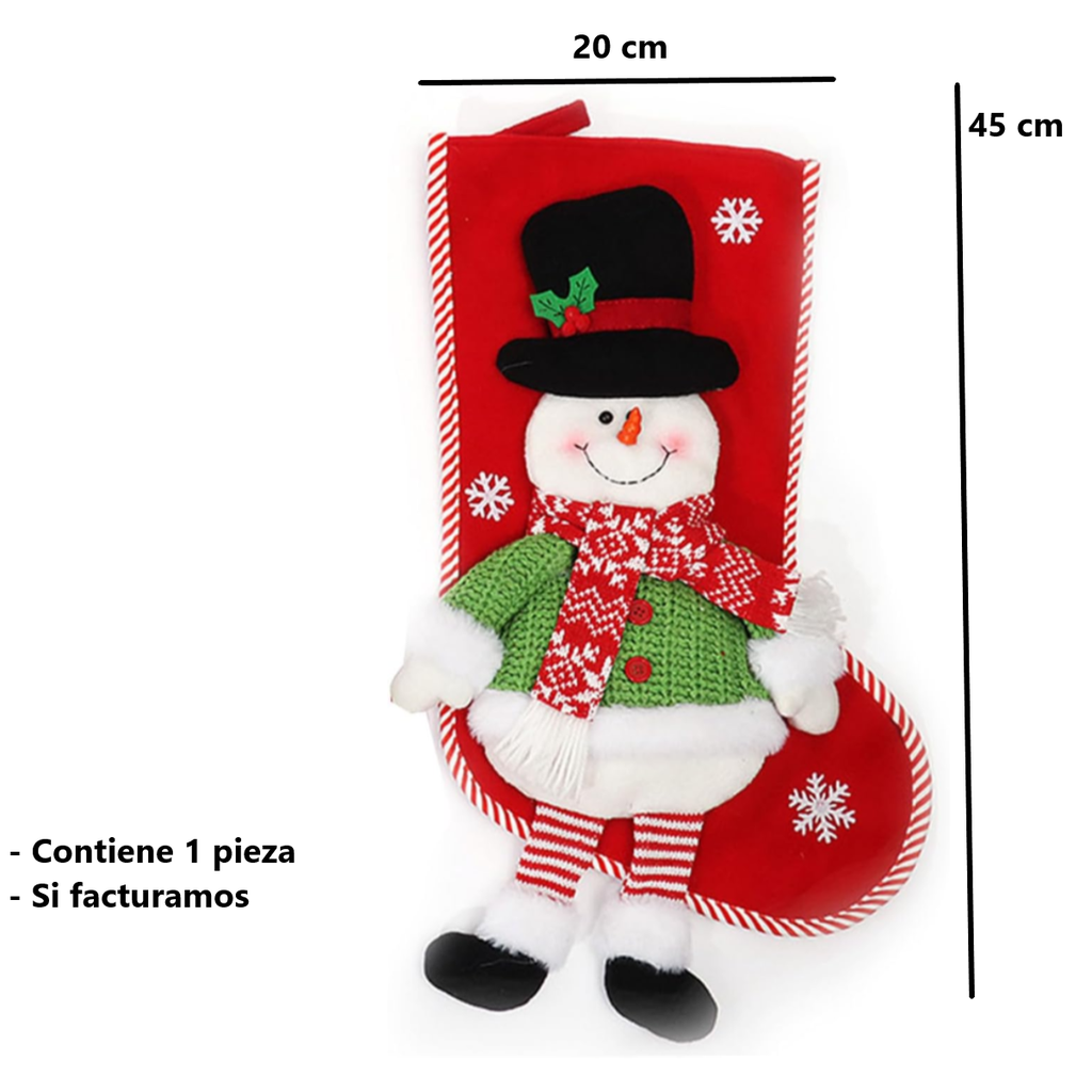 Bota Navideña Muñeco De Nieve Decoración Para Fiestas
