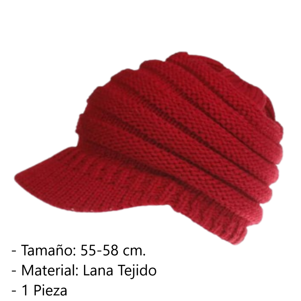 Gorro De Punto Cálido Con Visera Para Cola De Caballo C.C.