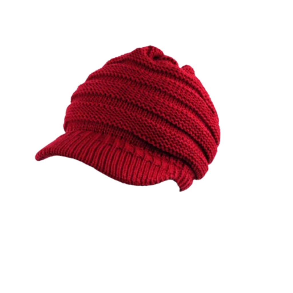 Gorro De Punto Cálido Con Visera Para Cola De Caballo C.C.