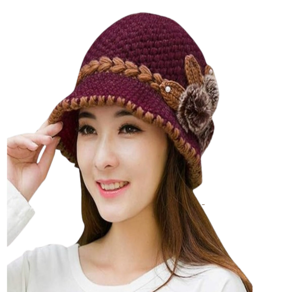 Gorro Boina Vicera Dama Tejido Suave Moda Flor!