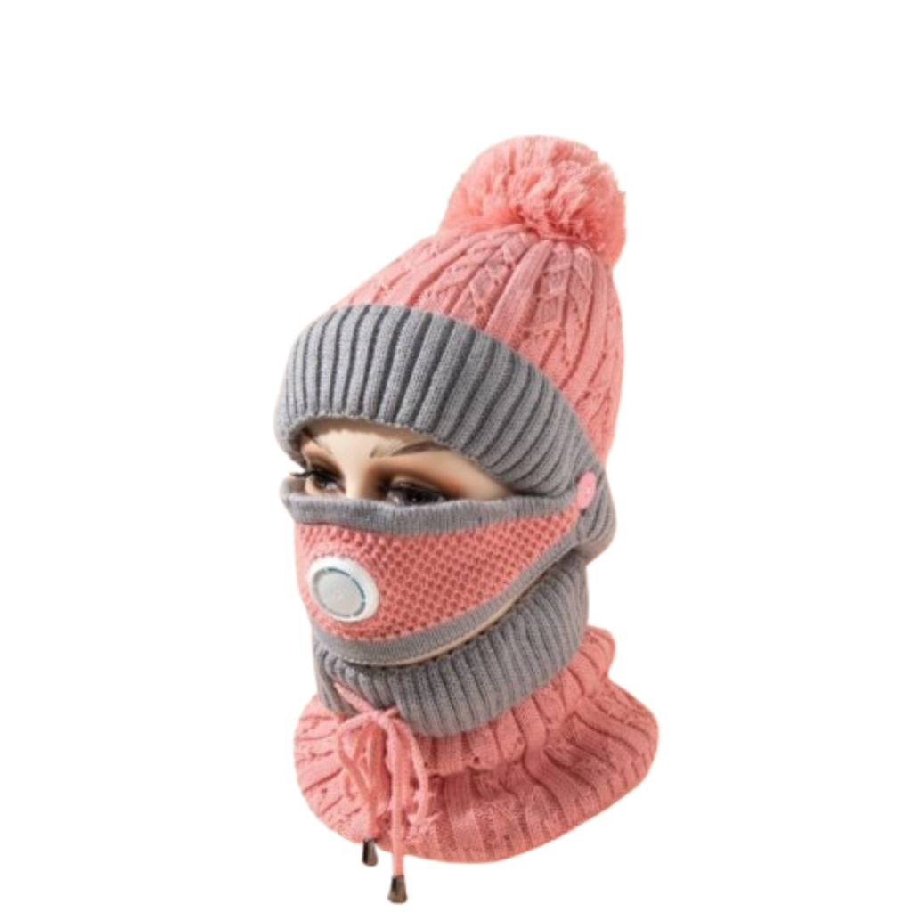 Conjunto De 3 piezas Gorro Mascara Y Bufanda Calientitos!!!