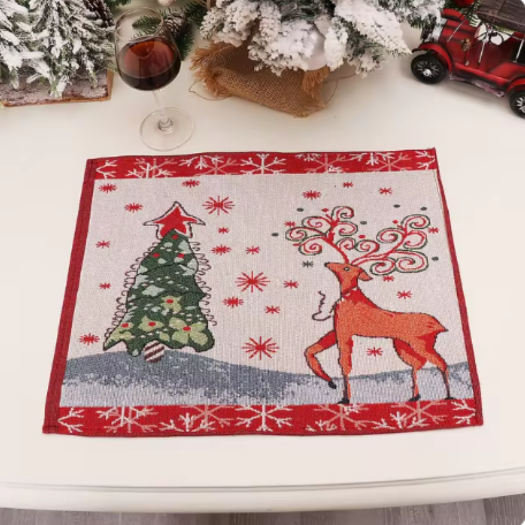 Mantel Individual Navideño Para Comedor Reno