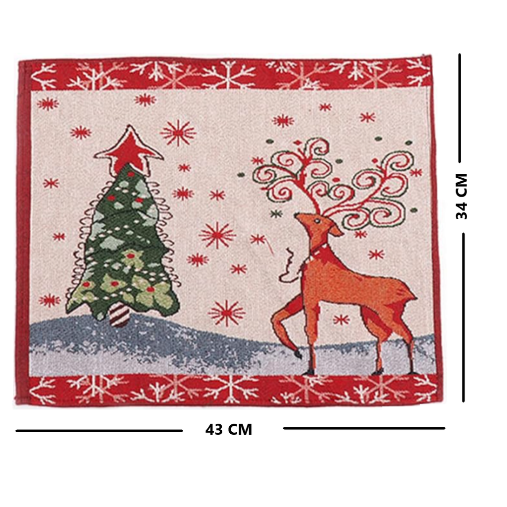 Mantel Individual Navideño Para Comedor Reno