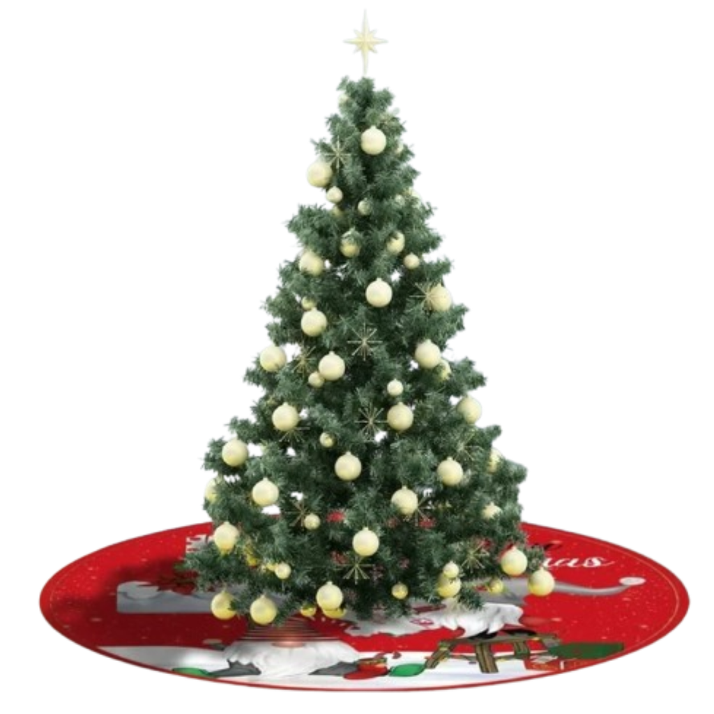 Falda Para Árbol Navideño Figura De Gnomos / 90 Cm