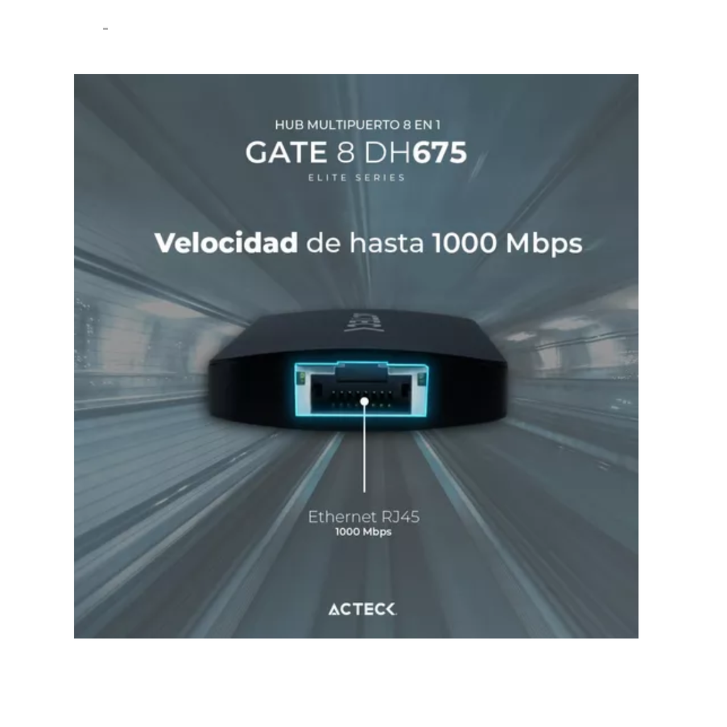 Hub Usb C 8 En 1 Gate 8 Dh675 4k Hdmi + Ethernet Drop
