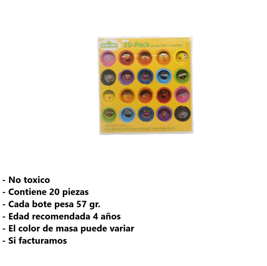 Masa Moldeable De Plaza Sésamo Con 20 Piezas