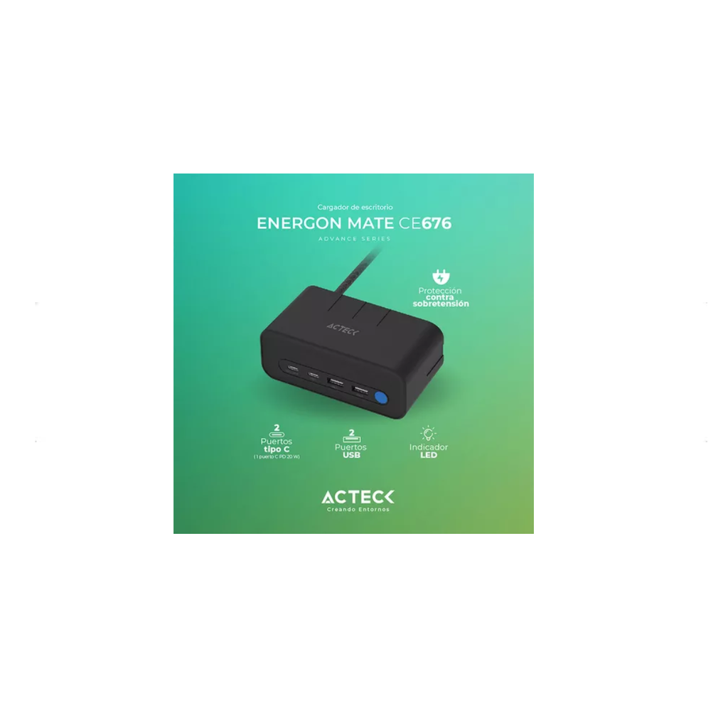 Cargador De Escritorio Acteck Energon Mate Ce676 Drop