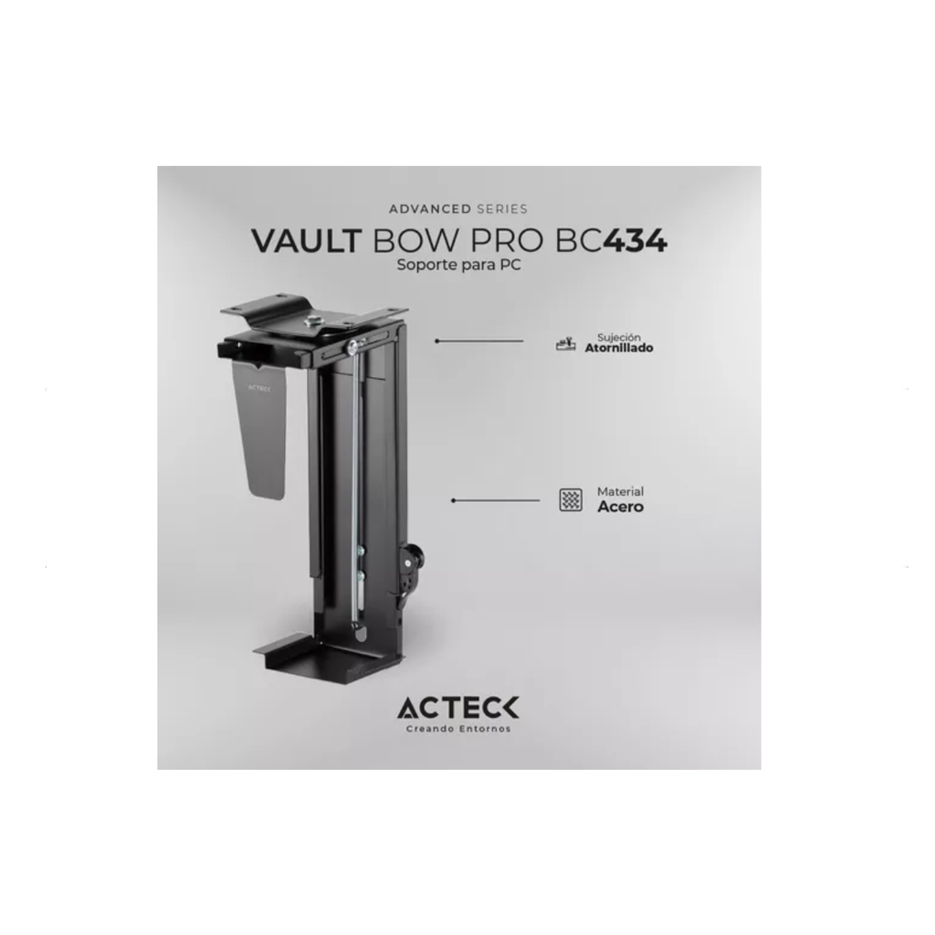 Soporte Acteck Para Gabinete Cpu Colgante Escritorio BC434 Drop